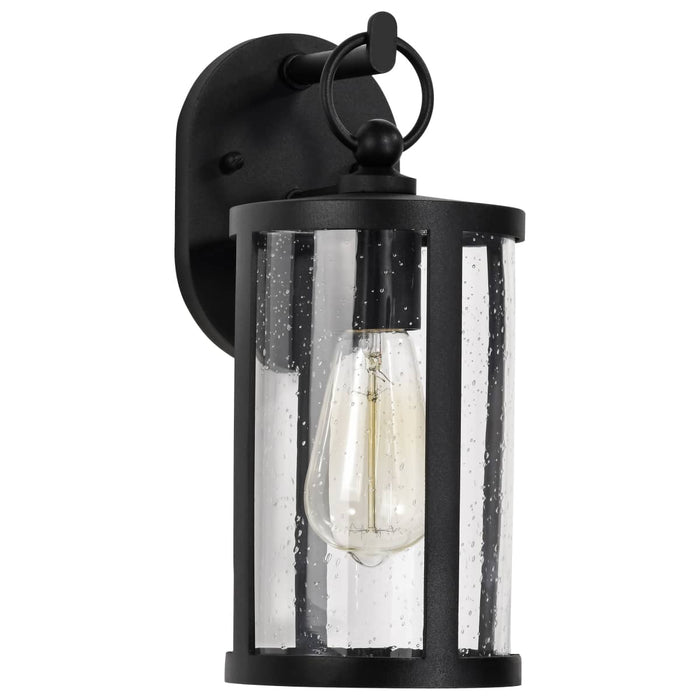 Wall Lantern Nuvo 60-8111 Broadstone - 1 Light Small Wall Lantern - Matte Black with Clear Seeded Glass Nuvo