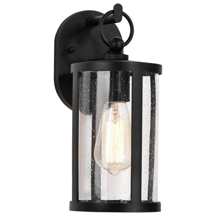 Wall Lantern Nuvo 60-8111 Broadstone - 1 Light Small Wall Lantern - Matte Black with Clear Seeded Glass Nuvo