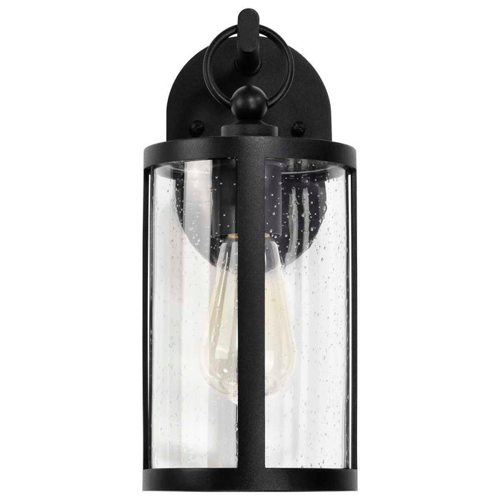 Wall Lantern Nuvo 60-8111 Broadstone - 1 Light Small Wall Lantern - Matte Black with Clear Seeded Glass Nuvo