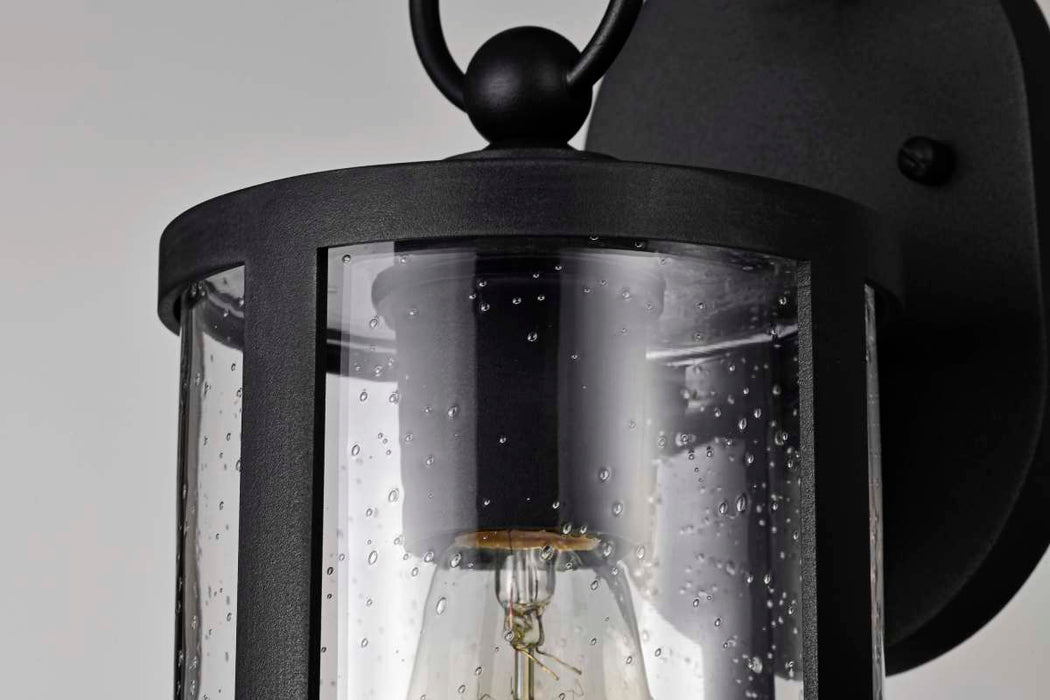 Wall Lantern Nuvo 60-8111 Broadstone - 1 Light Small Wall Lantern - Matte Black with Clear Seeded Glass Nuvo