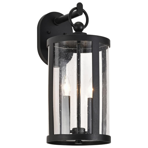 Wall Lantern Nuvo 60-8112 Broadstone - 2 Light Medium Wall Lantern - Matte Black with Clear Seeded Glass Nuvo