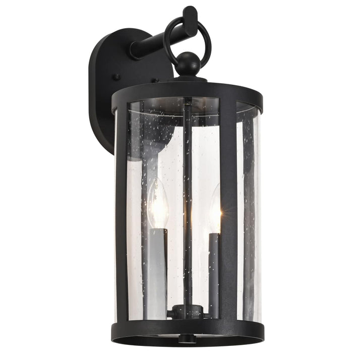 Wall Lantern Nuvo 60-8112 Broadstone - 2 Light Medium Wall Lantern - Matte Black with Clear Seeded Glass Nuvo