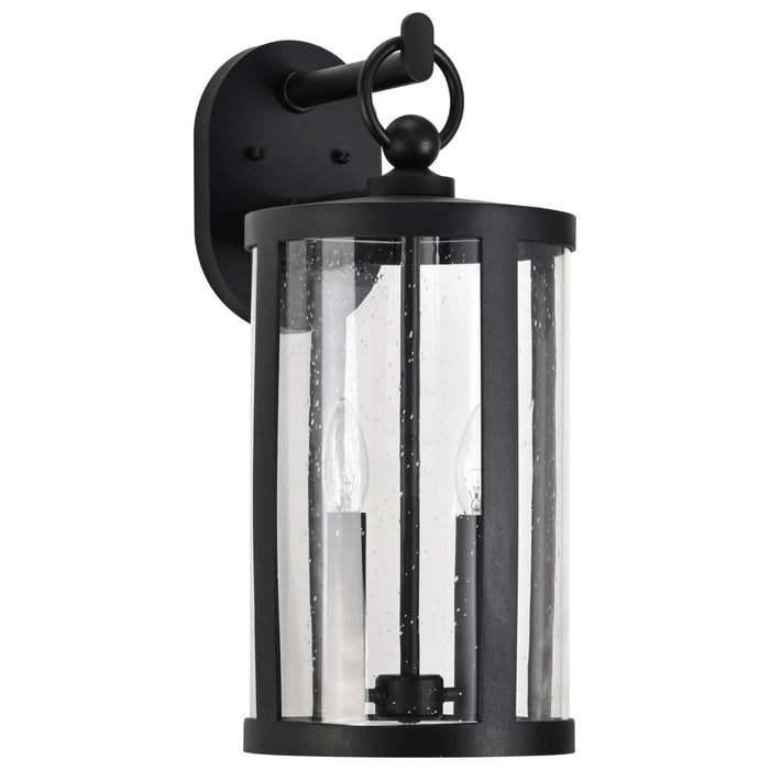 Wall Lantern Nuvo 60-8112 Broadstone - 2 Light Medium Wall Lantern - Matte Black with Clear Seeded Glass Nuvo