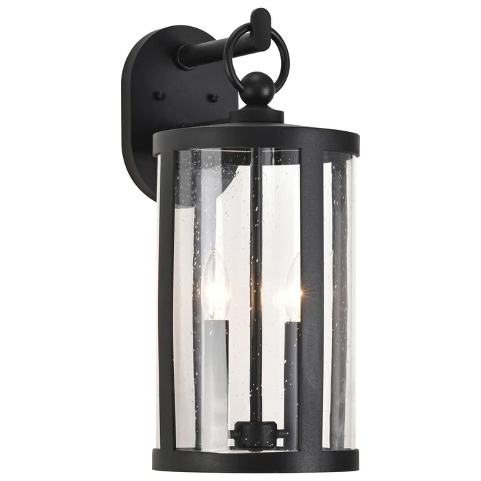 Wall Lantern Nuvo 60-8112 Broadstone - 2 Light Medium Wall Lantern - Matte Black with Clear Seeded Glass Nuvo