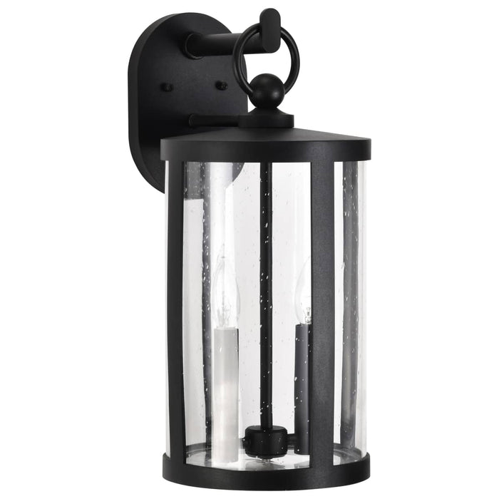 Wall Lantern Nuvo 60-8112 Broadstone - 2 Light Medium Wall Lantern - Matte Black with Clear Seeded Glass Nuvo