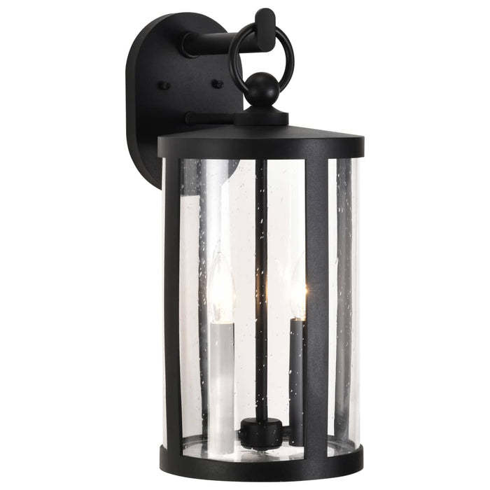 Wall Lantern Nuvo 60-8112 Broadstone - 2 Light Medium Wall Lantern - Matte Black with Clear Seeded Glass Nuvo