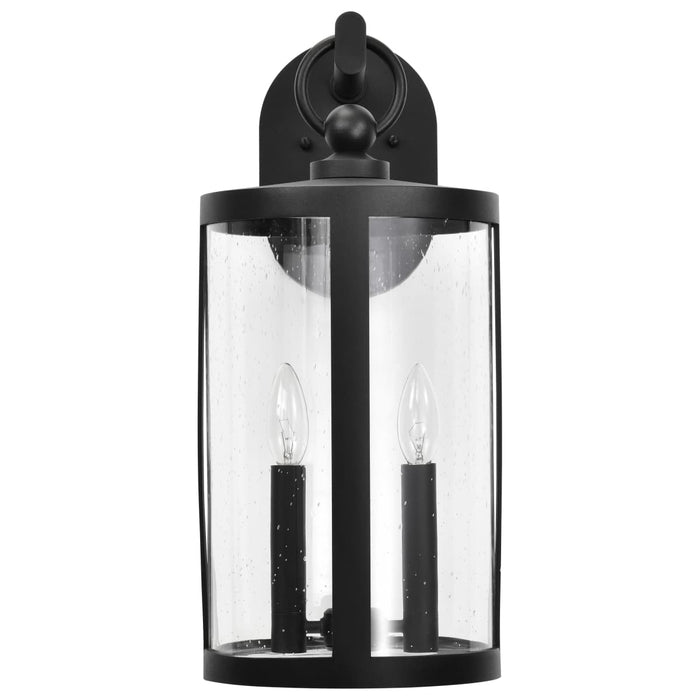 Wall Lantern Nuvo 60-8112 Broadstone - 2 Light Medium Wall Lantern - Matte Black with Clear Seeded Glass Nuvo