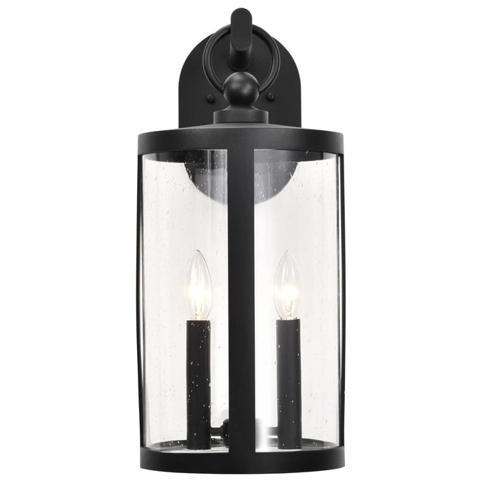 Wall Lantern Nuvo 60-8112 Broadstone - 2 Light Medium Wall Lantern - Matte Black with Clear Seeded Glass Nuvo