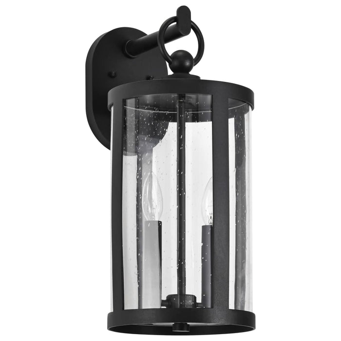 Wall Lantern Nuvo 60-8112 Broadstone - 2 Light Medium Wall Lantern - Matte Black with Clear Seeded Glass Nuvo