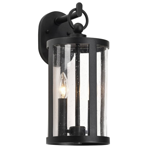 Wall Lantern Nuvo 60-8113 Broadstone - 2 Light Large Wall Lantern - Matte Black with Clear Seeded Glass Nuvo