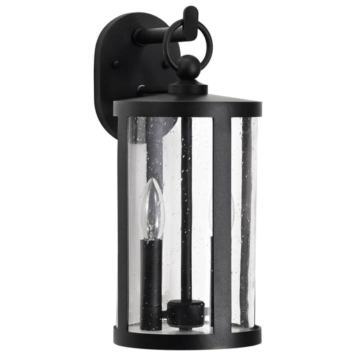 Wall Lantern Nuvo 60-8113 Broadstone - 2 Light Large Wall Lantern - Matte Black with Clear Seeded Glass Nuvo