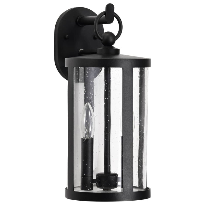 Wall Lantern Nuvo 60-8113 Broadstone - 2 Light Large Wall Lantern - Matte Black with Clear Seeded Glass Nuvo
