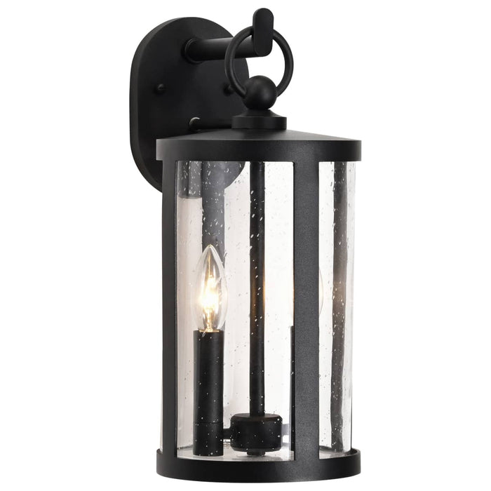 Wall Lantern Nuvo 60-8113 Broadstone - 2 Light Large Wall Lantern - Matte Black with Clear Seeded Glass Nuvo