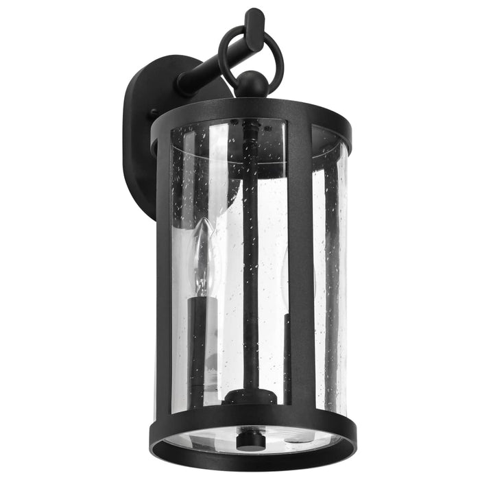 Wall Lantern Nuvo 60-8113 Broadstone - 2 Light Large Wall Lantern - Matte Black with Clear Seeded Glass Nuvo