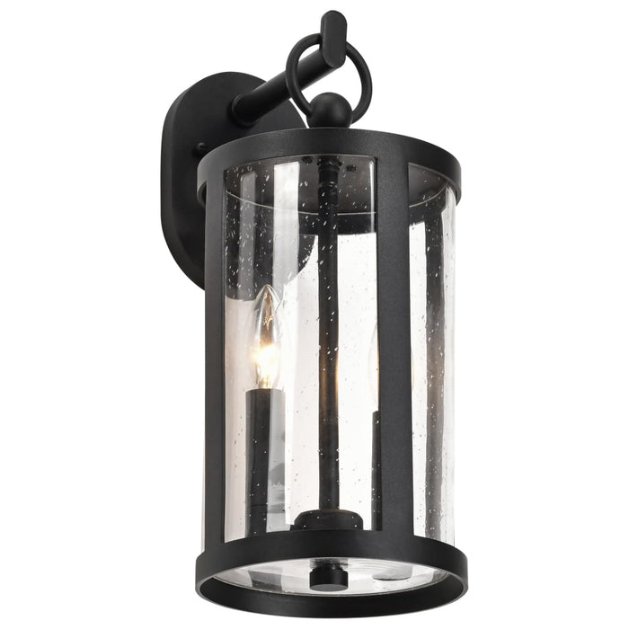 Wall Lantern Nuvo 60-8113 Broadstone - 2 Light Large Wall Lantern - Matte Black with Clear Seeded Glass Nuvo