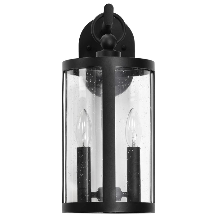 Wall Lantern Nuvo 60-8113 Broadstone - 2 Light Large Wall Lantern - Matte Black with Clear Seeded Glass Nuvo