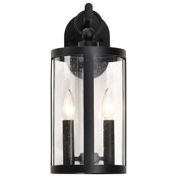Wall Lantern Nuvo 60-8113 Broadstone - 2 Light Large Wall Lantern - Matte Black with Clear Seeded Glass Nuvo