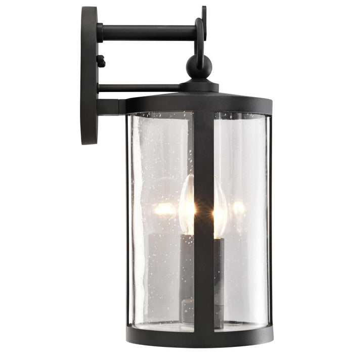Wall Lantern Nuvo 60-8113 Broadstone - 2 Light Large Wall Lantern - Matte Black with Clear Seeded Glass Nuvo