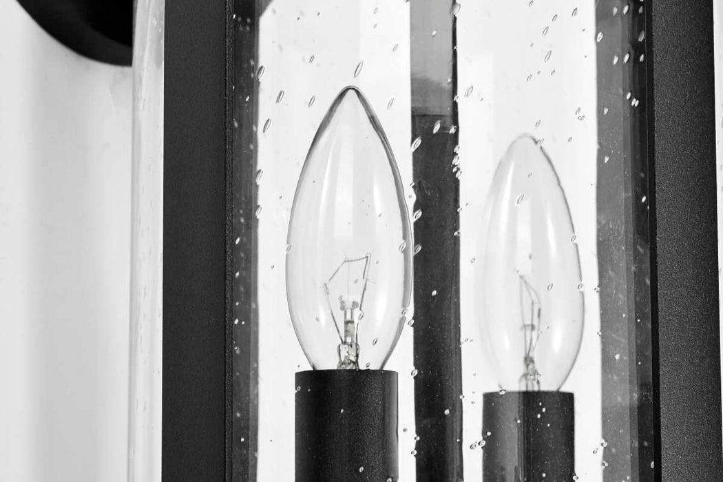 Wall Lantern Nuvo 60-8113 Broadstone - 2 Light Large Wall Lantern - Matte Black with Clear Seeded Glass Nuvo