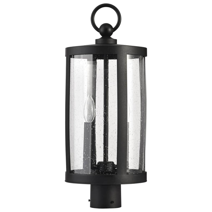 Post Top Nuvo 60-8114 Broadstone - 2 Light Post Top - Matte Black with Clear Seeded Glass Nuvo