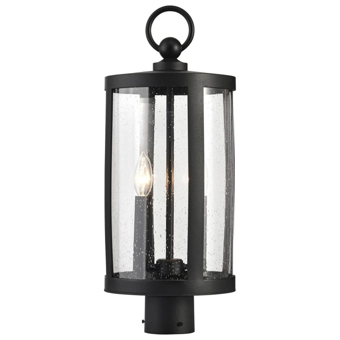 Post Top Nuvo 60-8114 Broadstone - 2 Light Post Top - Matte Black with Clear Seeded Glass Nuvo