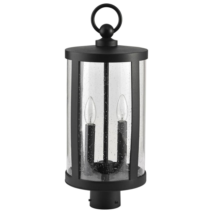 Post Top Nuvo 60-8114 Broadstone - 2 Light Post Top - Matte Black with Clear Seeded Glass Nuvo