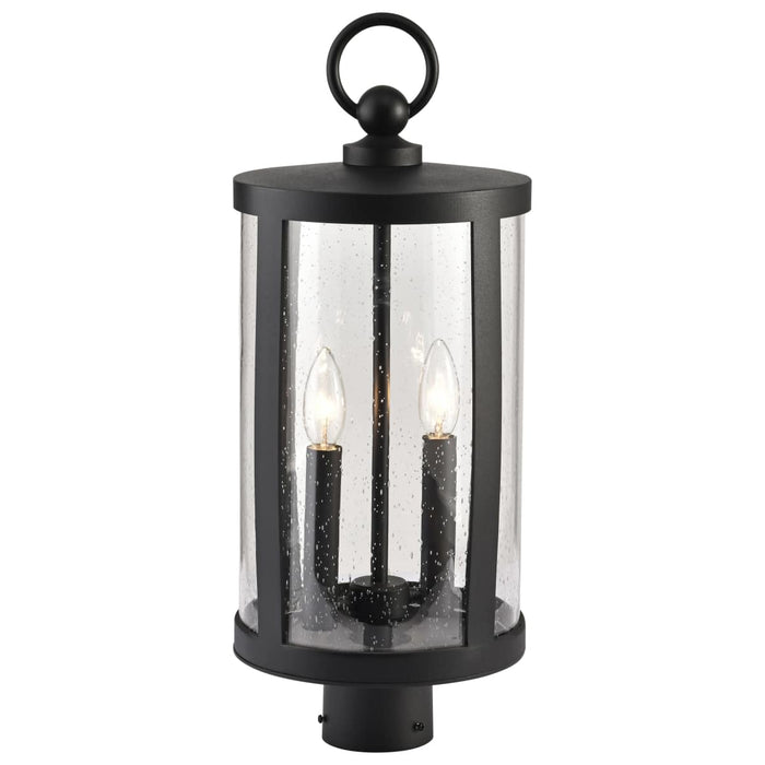 Post Top Nuvo 60-8114 Broadstone - 2 Light Post Top - Matte Black with Clear Seeded Glass Nuvo