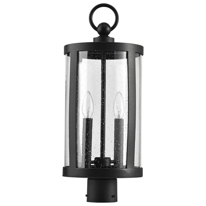 Post Top Nuvo 60-8114 Broadstone - 2 Light Post Top - Matte Black with Clear Seeded Glass Nuvo