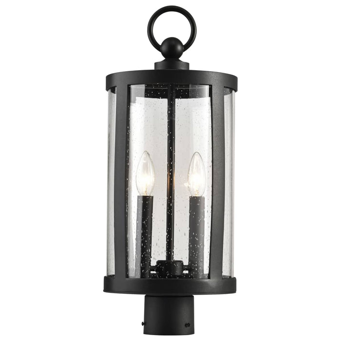 Post Top Nuvo 60-8114 Broadstone - 2 Light Post Top - Matte Black with Clear Seeded Glass Nuvo