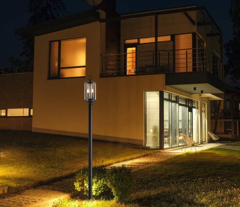 Post Top Nuvo 60-8114 Broadstone - 2 Light Post Top - Matte Black with Clear Seeded Glass Nuvo