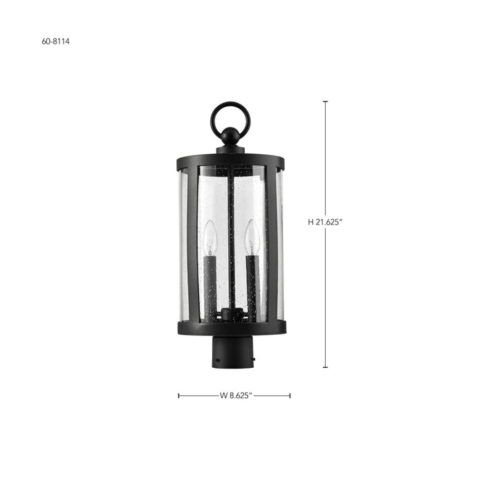 Post Top Nuvo 60-8114 Broadstone - 2 Light Post Top - Matte Black with Clear Seeded Glass Nuvo