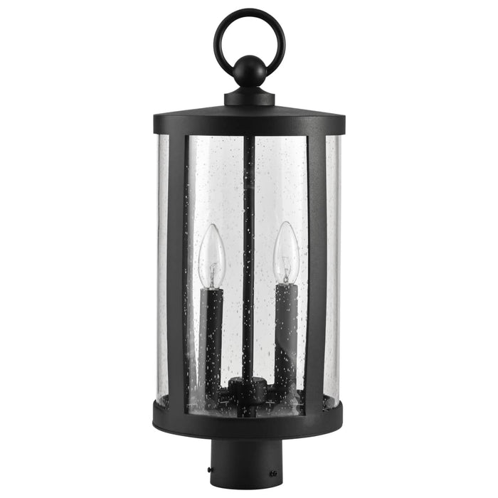 Post Top Nuvo 60-8114 Broadstone - 2 Light Post Top - Matte Black with Clear Seeded Glass Nuvo