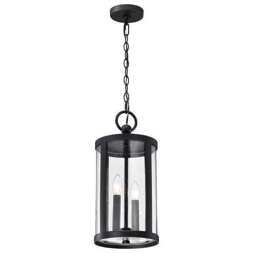 Hanging Lantern Nuvo 60-8115 Broadstone - 2 Light Hanging Lantern - Matte Black with Clear Seeded Glass Nuvo