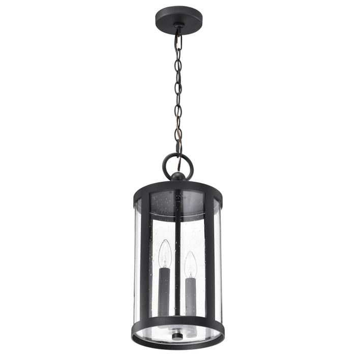 Hanging Lantern Nuvo 60-8115 Broadstone - 2 Light Hanging Lantern - Matte Black with Clear Seeded Glass Nuvo