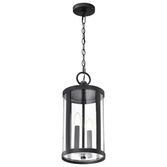 Hanging Lantern Nuvo 60-8115 Broadstone - 2 Light Hanging Lantern - Matte Black with Clear Seeded Glass Nuvo
