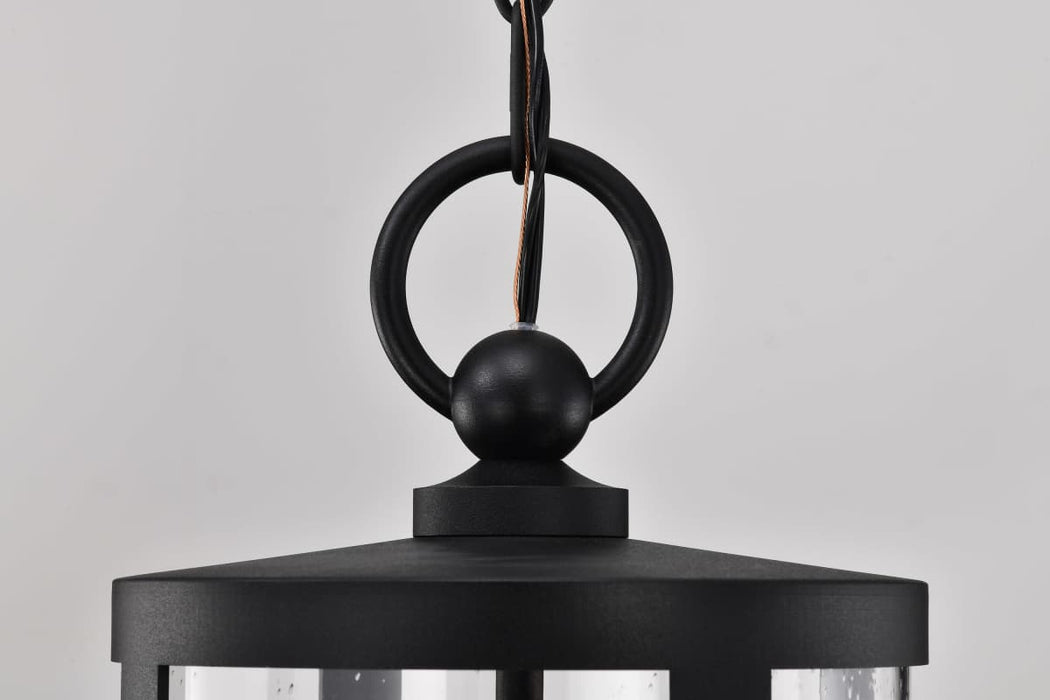 Hanging Lantern Nuvo 60-8115 Broadstone - 2 Light Hanging Lantern - Matte Black with Clear Seeded Glass Nuvo