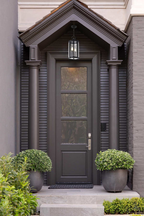 Hanging Lantern Nuvo 60-8115 Broadstone - 2 Light Hanging Lantern - Matte Black with Clear Seeded Glass Nuvo