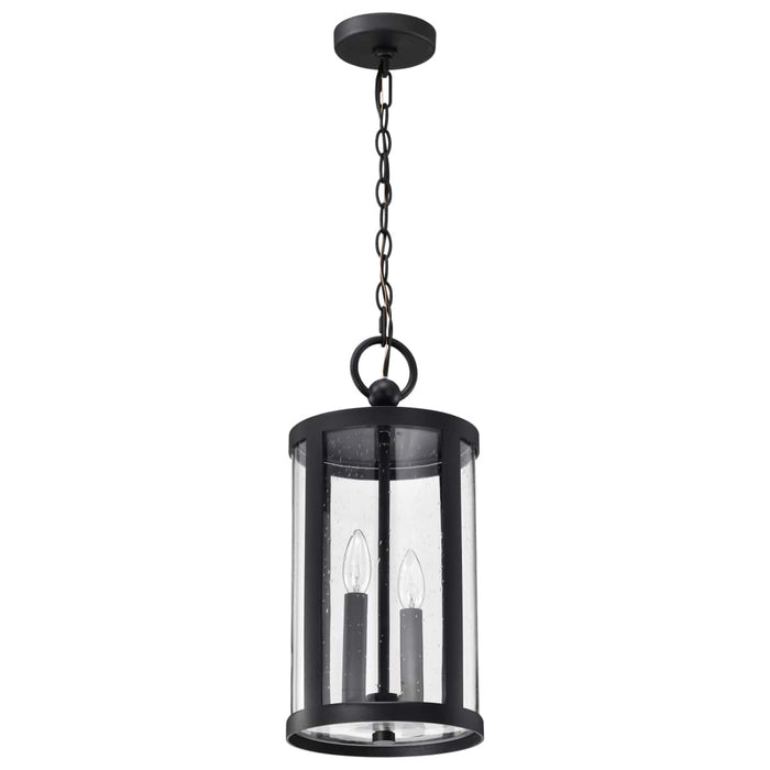 Hanging Lantern Nuvo 60-8115 Broadstone - 2 Light Hanging Lantern - Matte Black with Clear Seeded Glass Nuvo