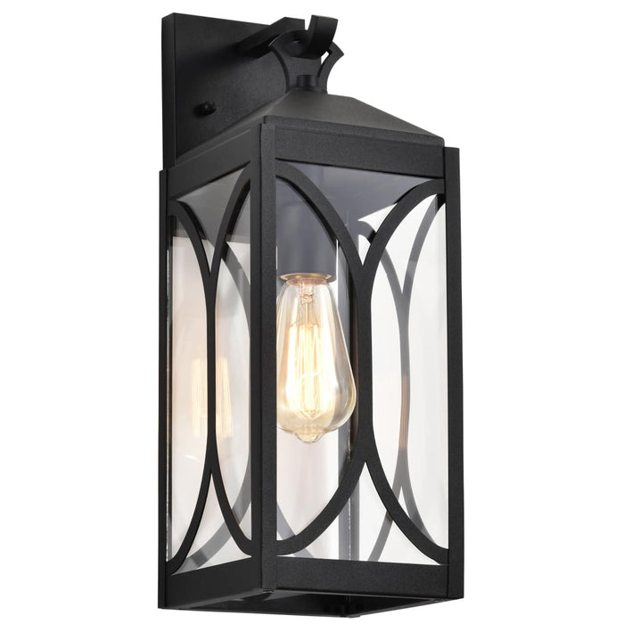 Wall Lantern Nuvo 60-8122 Oaklyn - 1 Light Medium Wall Lantern - Matte Black with Clear Glass Nuvo