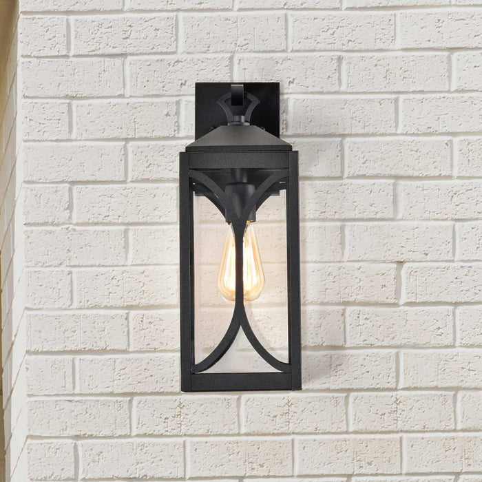 Wall Lantern Nuvo 60-8122 Oaklyn - 1 Light Medium Wall Lantern - Matte Black with Clear Glass Nuvo