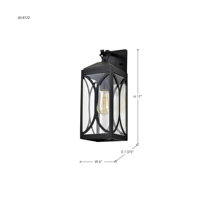 Wall Lantern Nuvo 60-8122 Oaklyn - 1 Light Medium Wall Lantern - Matte Black with Clear Glass Nuvo