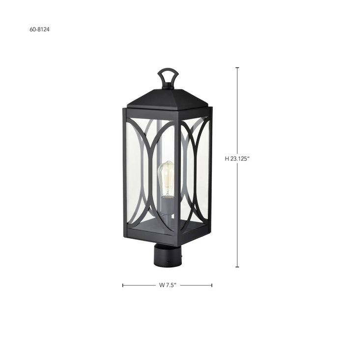 Post Top Nuvo 60-8124 Oaklyn - 1 Light Post Top - Matte Black with Clear Glass Nuvo
