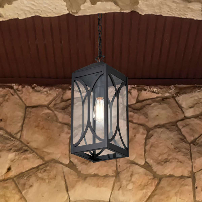 Hanging Lantern Nuvo 60-8125 Oaklyn - 1 Light Hanging Lantern - Matte Black with Clear Glass Nuvo