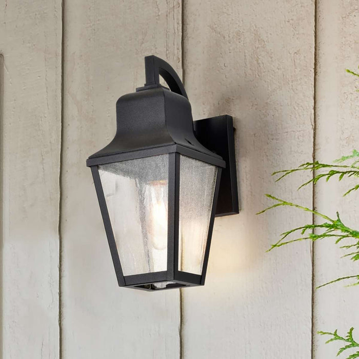 Wall Lantern Nuvo 60-8131 Lawrence - 1 Light Small Wall Lantern - Matte Black with Clear Seeded Glass Nuvo