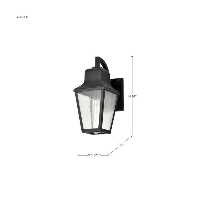 Wall Lantern Nuvo 60-8131 Lawrence - 1 Light Small Wall Lantern - Matte Black with Clear Seeded Glass Nuvo