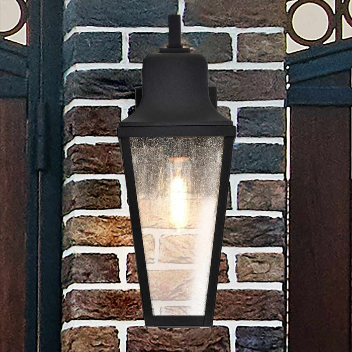 Wall Lantern Nuvo 60-8132 Lawrence - 1 Light Medium Wall Lantern - Matte Black with Clear Seeded Glass Nuvo