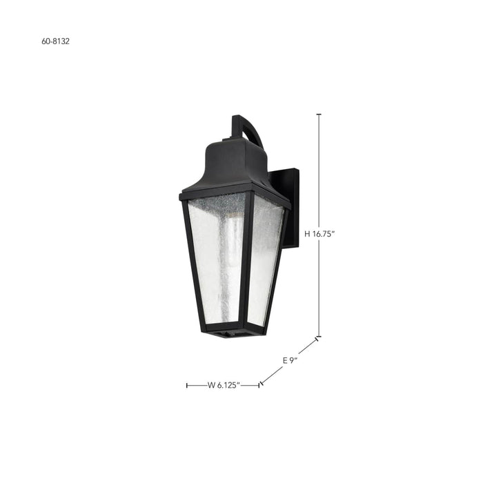 Wall Lantern Nuvo 60-8132 Lawrence - 1 Light Medium Wall Lantern - Matte Black with Clear Seeded Glass Nuvo