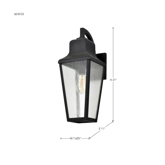 Wall Lantern Nuvo 60-8133 Lawrence - 1 Light Large Wall Lantern - Matte Black with Clear Seeded Glass Nuvo