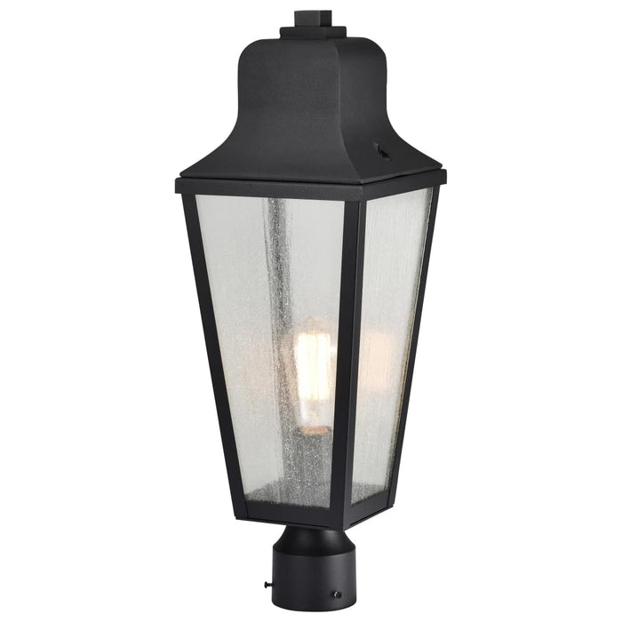 Post Top Nuvo 60-8134 Lawrence - 1 Light Post Top - Matte Black with Clear Seeded Glass Nuvo