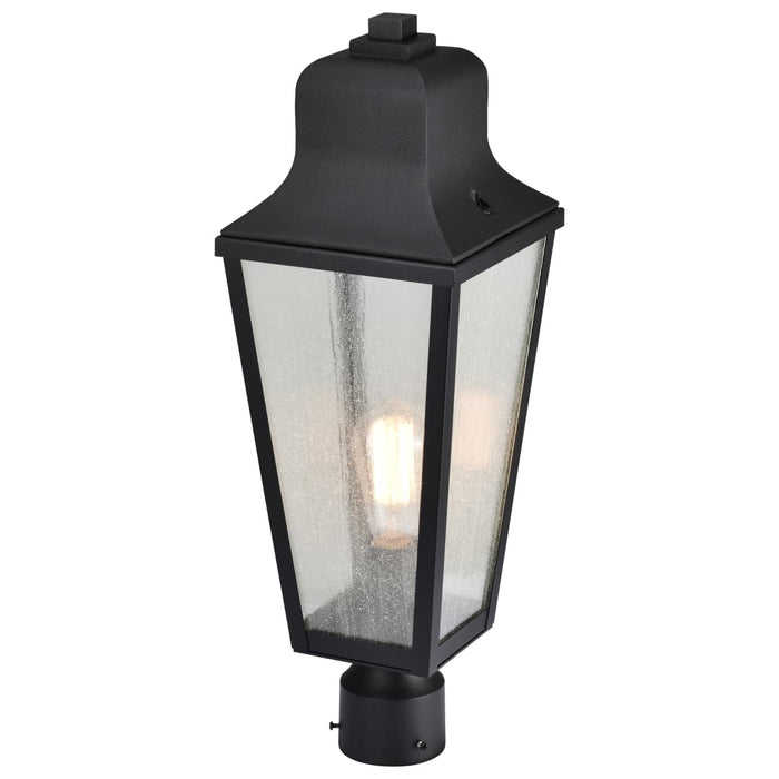 Post Top Nuvo 60-8134 Lawrence - 1 Light Post Top - Matte Black with Clear Seeded Glass Nuvo